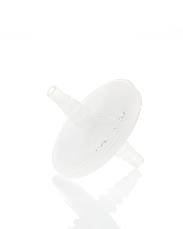 EZBio® Vent Filter - 0.22µm Hydrophobic Polytetrafluoroethylene (PTFE), 50mm, 1/4" - 1/2" Stepped Barb